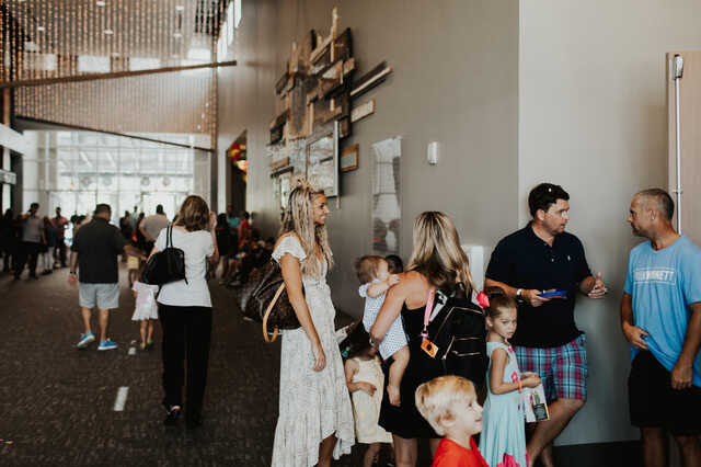 guests and attendees in the hallways of gwinnett church